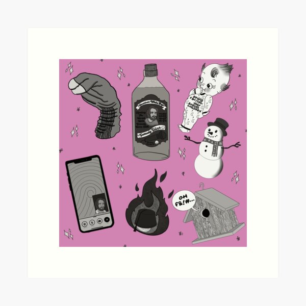 BO BURNHAM INSIDE FLASH SHEET STYLE - Pink Background Art Print