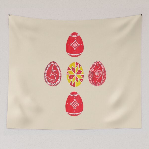Item preview, Red Pysanka Easter Eggs - Ukrainian handpainted eggs Designs designed and sold by Wolshebnaja.