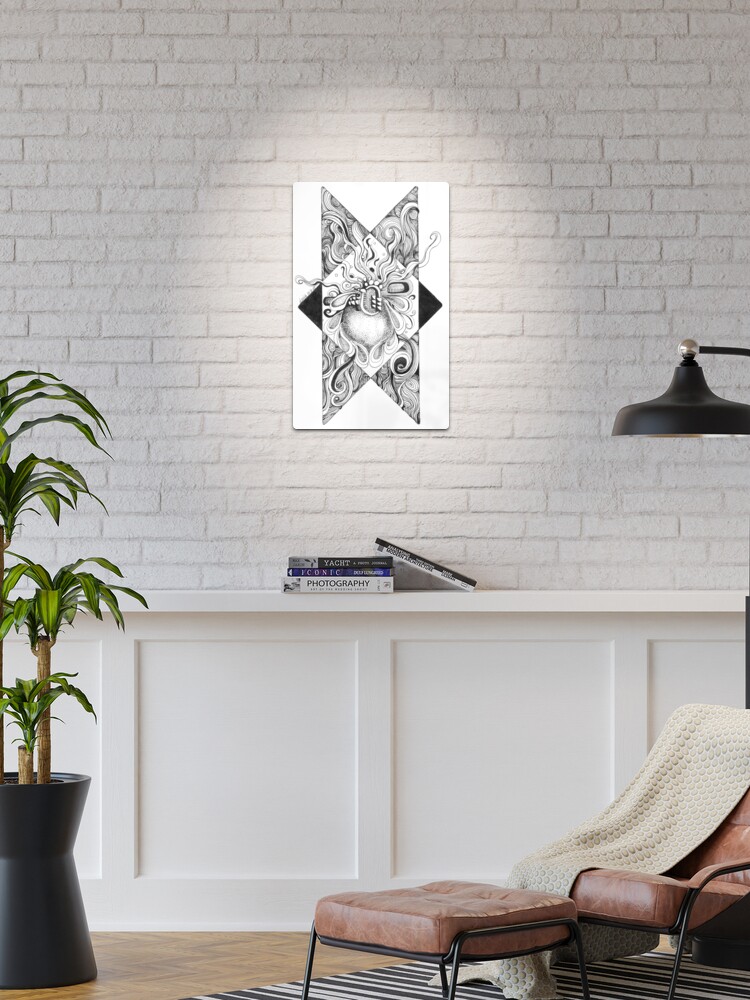 Thumbnail 1 of 4, Metal Print, Dreamlike, Ink Drawing designed and sold by Danielle Scott.