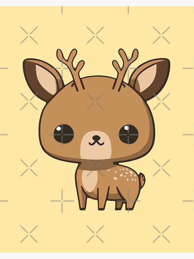Cute Deer is Playing with a Butterfly Graphic by wawadzgn · Creative Fabrica