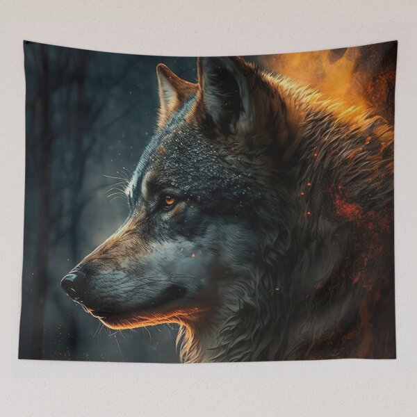 Item preview, wolf in fire designed and sold by WallArtExclusiv.