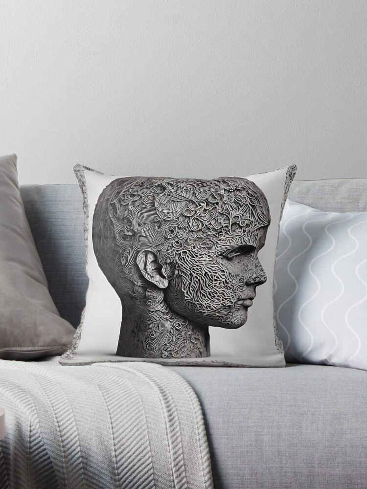Aperçu 1 sur 4. Coussin avec l'œuvre Schizophrenia créée et vendue par FormFinder.