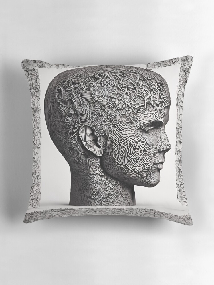 Aperçu 3 sur 4. Coussin avec l'œuvre Schizophrenia créée et vendue par FormFinder.