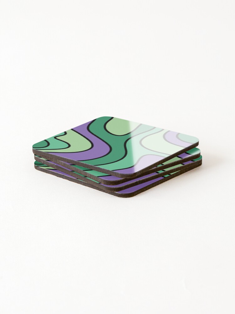 Thumbnail 4 of 5, Coasters (Set of 4), Mermaid Colours Pattern designed and sold by ZonurePatterns.