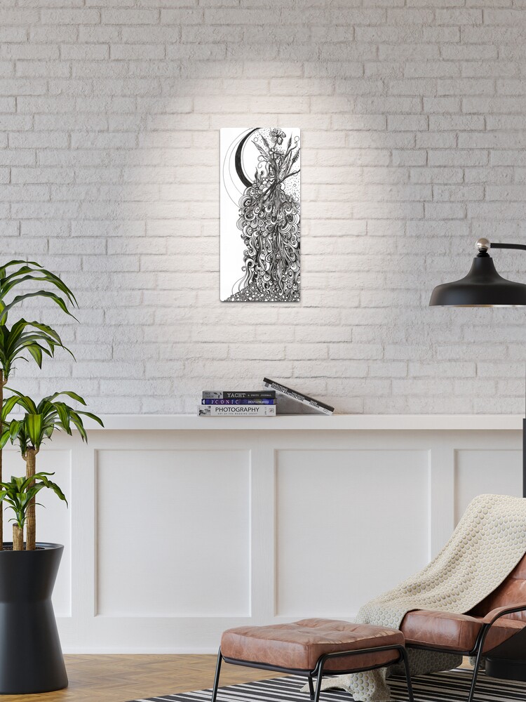 Thumbnail 1 of 4, Metal Print, Springing, Ink Drawing designed and sold by Danielle Scott.