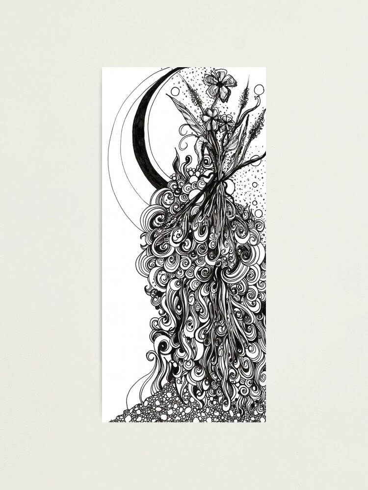 Alternate view of Springing, Ink Drawing Photographic Print