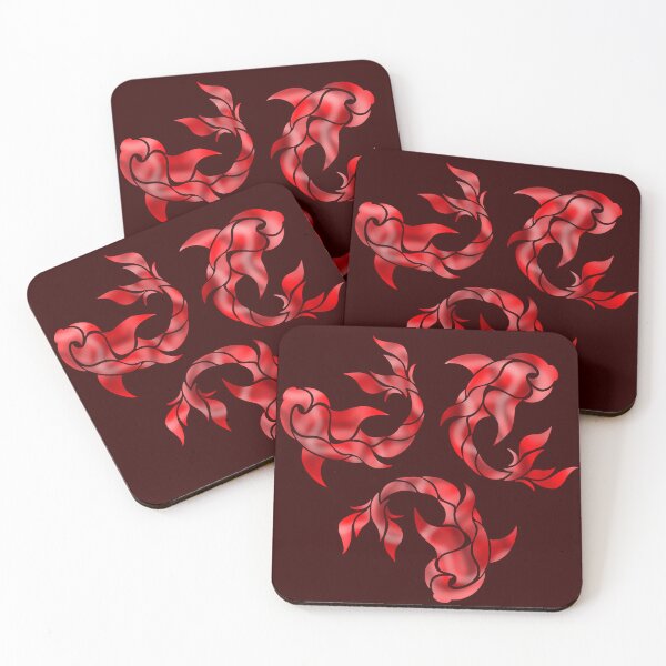 Item preview, three red tribal fish designed and sold by octo-PS.