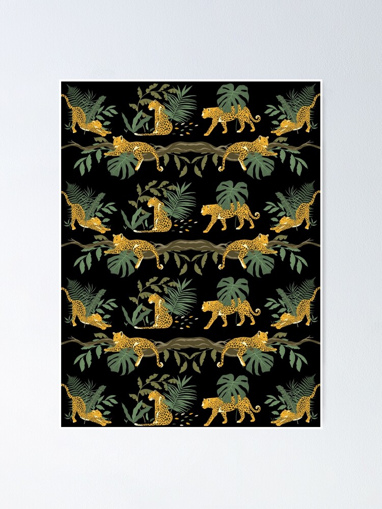 Thumbnail 1 of 3, Poster, Jungle Leopard Pattern designed and sold by DFMY.