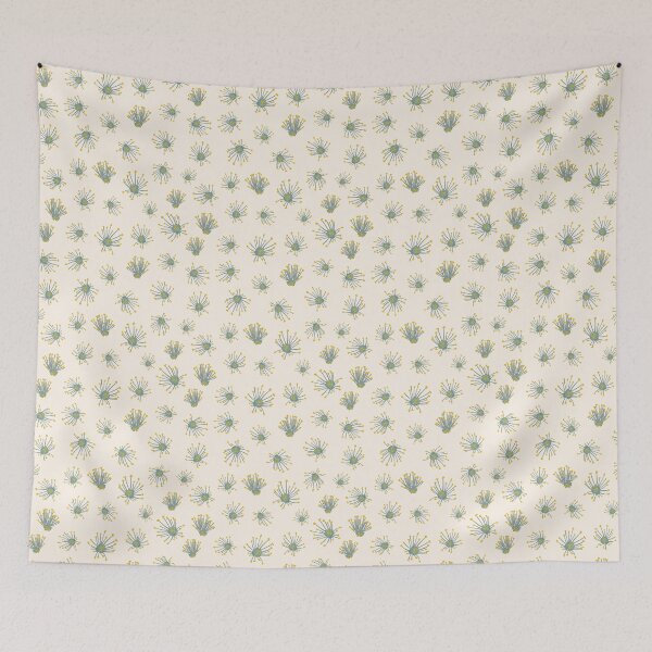 Item preview, pistils blue yellow with cream background designed and sold by cezidesign.