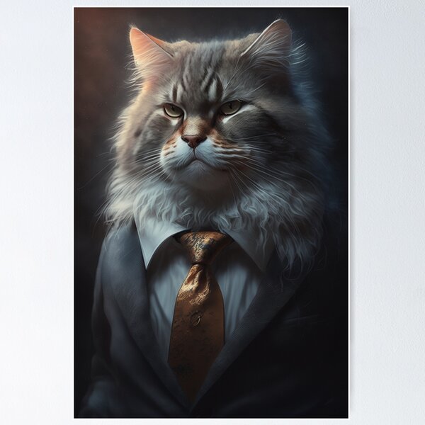 Item preview, Serious Cat Wearing A Suit designed and sold by Scraponzo.