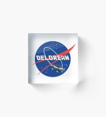 Back to the Future - DeLorean + Nasa Logo Acrylic Block