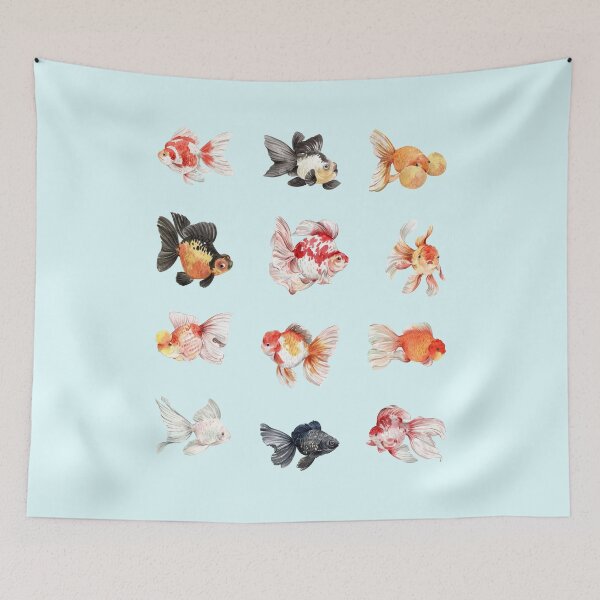 Item preview, watercolor Red Cap Oranda designed and sold by Animster.