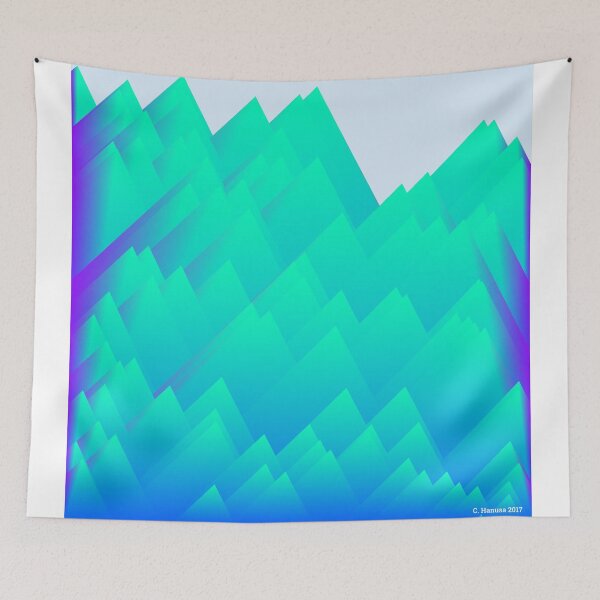 Artikelvorschau, Teal Mountains - Generative mathematische Kunst entworfen und verkauft von Christopher Hanusa.
