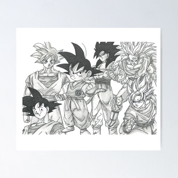 DRAGON BALL Z Poster Goku transformations (52x38cm)