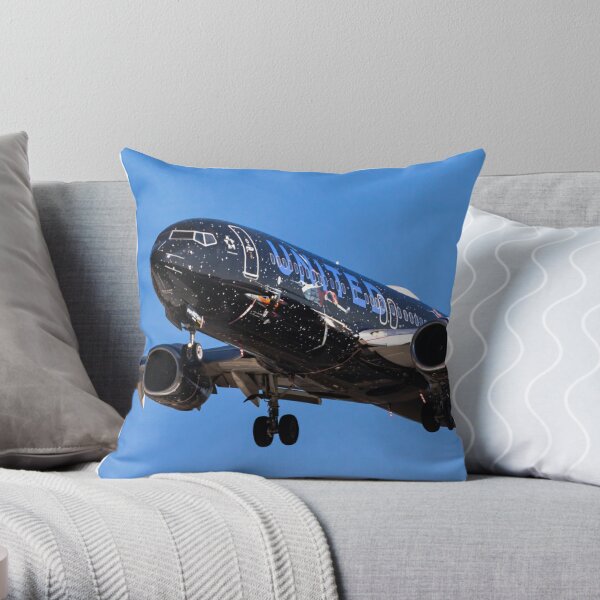 Funky White Plane Airplane Pilot Flying Cushion