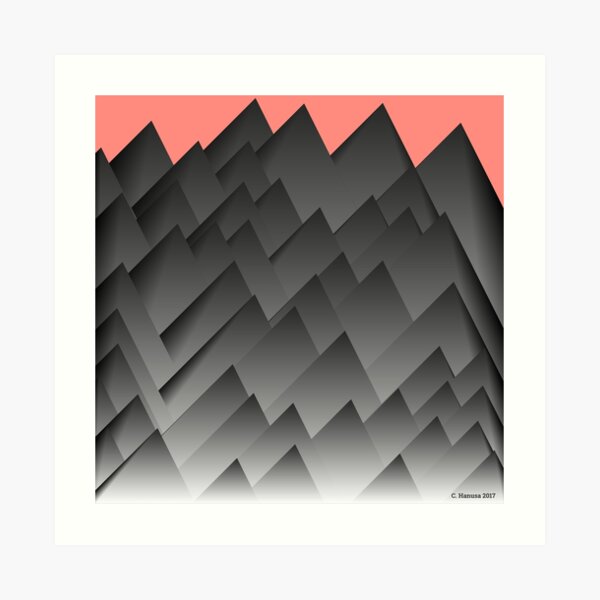Shadowed Mountains - Generative Mathematical Art Art Print
