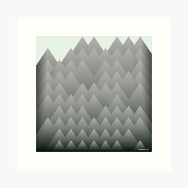 Aligned Mountains - Generative Mathematical Art Art Print