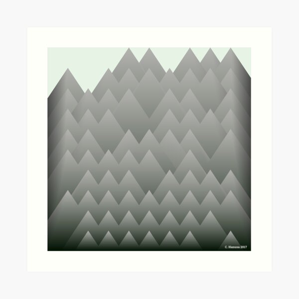 Aligned Mountains - Generative Mathematical Art Art Print