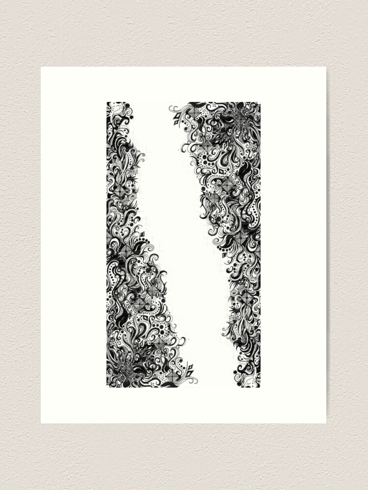 Alternate view of Botanical Garden, Ink Drawing Art Print