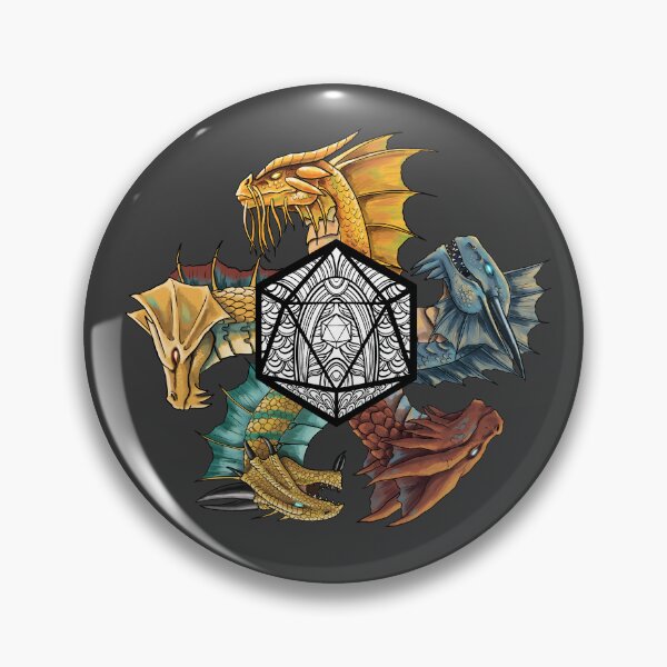 Item preview, D&D Metallic Dragon D20 designed and sold by elgraphinx.