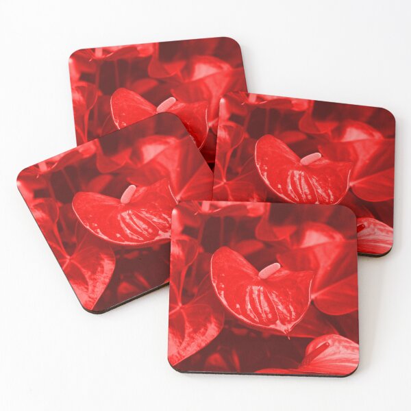 Item preview, Red Anthurium Flower on Red Background designed and sold by ALEX PHOTO DREAMS.
