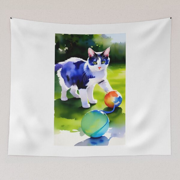 Item preview, Cat Playing With A Ball Of St classic designed and sold by SociableAnimals.