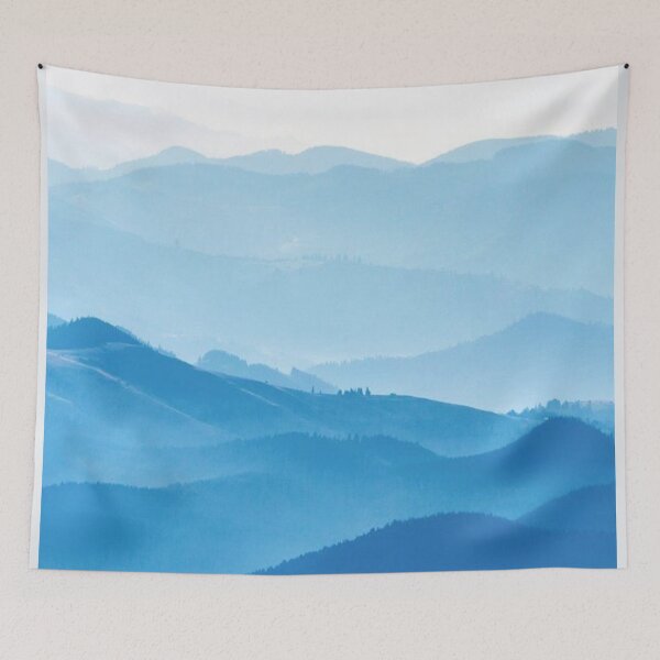 Item preview, Minimalist  Landscape Art in Neutral Blue Tones designed and sold by ZedColors.