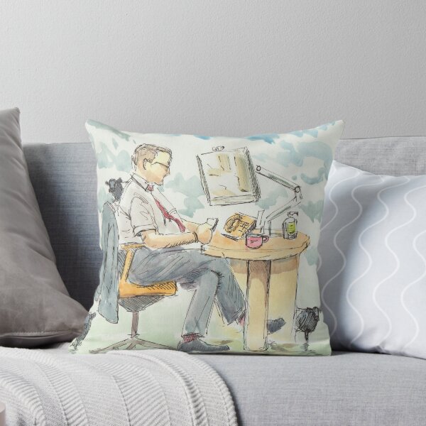 Item preview, Dreaming of escaping the office plein air surreal painting designed and sold by MikeJory.