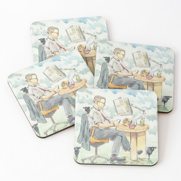 Item preview, Dreaming of escaping the office plein air surreal painting designed and sold by MikeJory.