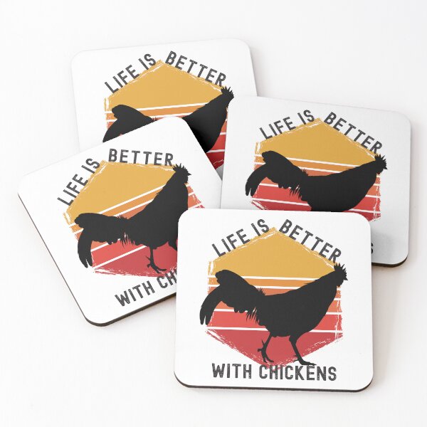 Item preview, Life Is Better With Chickens Retro Hexagon Sunset Design designed and sold by designsmostfowl.