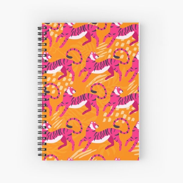 Item preview, Bright Pink Tigers on Orange Pattern designed and sold by BlueLela.