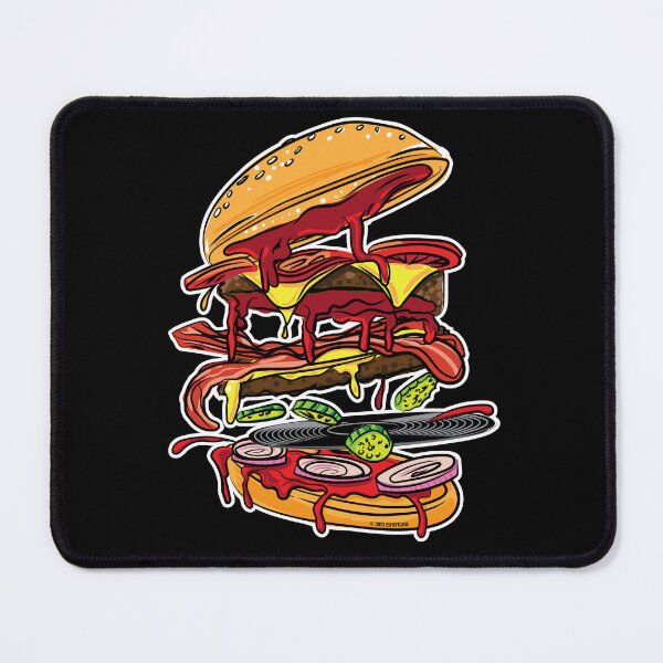 Item preview, BBQ Hickory Bacon Double Cheese Burger designed and sold by eShirtLabs.