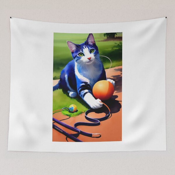 Item preview, Cat Playing With A Ball Of St classic designed and sold by SociableAnimals.