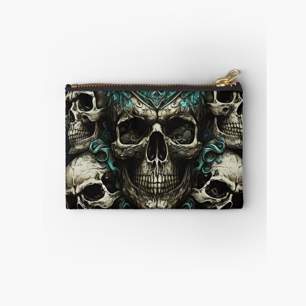 Item preview, Ornate Gothic Skulls with Sword in Teal Mist designed and sold by lazarus93.