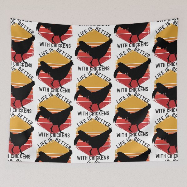Item preview, Life Is Better With Chickens Retro Hexagon Sunset Design designed and sold by designsmostfowl.