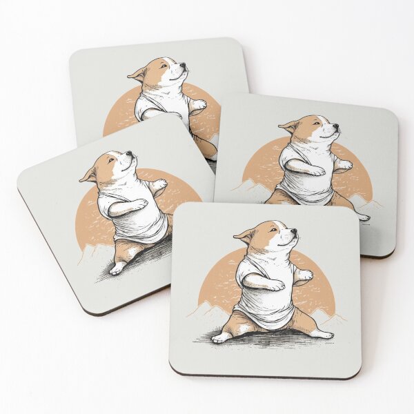 Item preview, Kawai Dog Doing Yoga designed and sold by WixWorks.