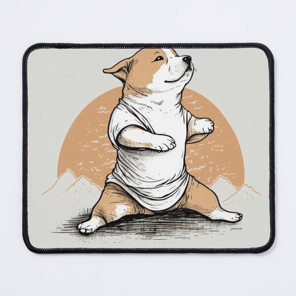 Item preview, Kawai Dog Doing Yoga designed and sold by WixWorks.