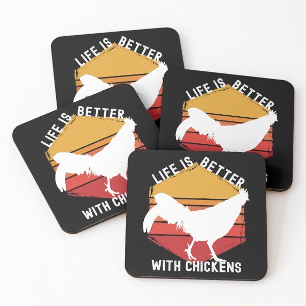 Item preview, Life Is Better With Chickens Retro Hexagon Sunset For Dark Colors Design designed and sold by designsmostfowl.