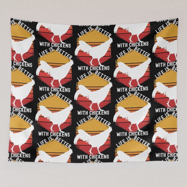 Item preview, Life Is Better With Chickens Retro Hexagon Sunset For Dark Colors Design designed and sold by designsmostfowl.