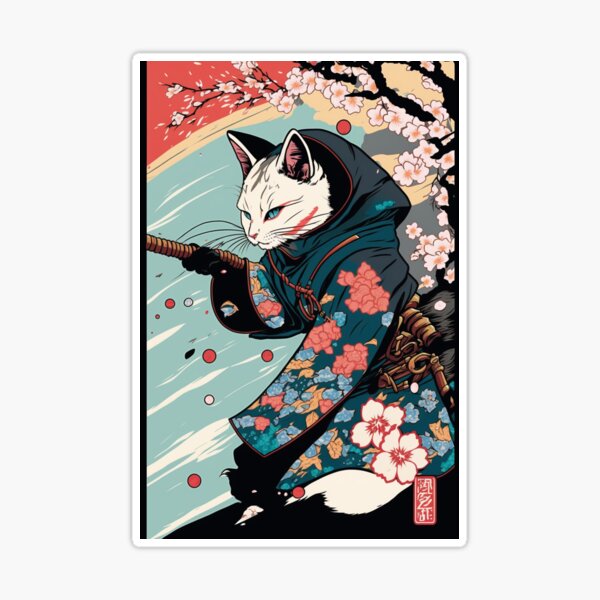いだゆみ・猫(Jonney)原画 Ninja Cat, Japanese Cat Art