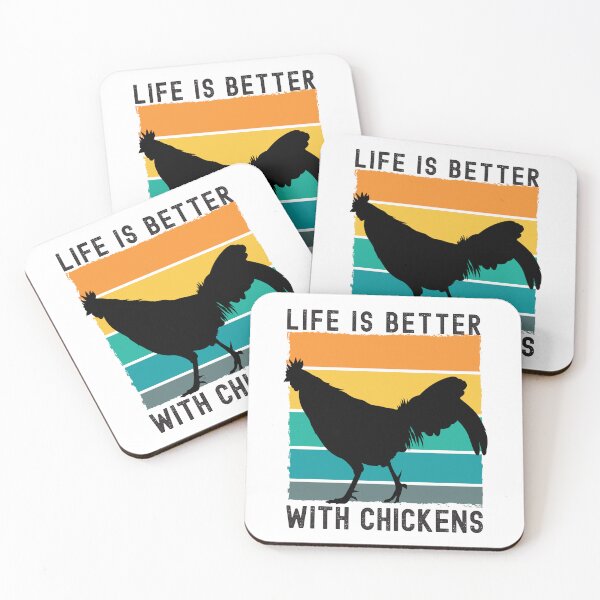 Item preview, Life Is Better With Chickens Retro Square Sunset Design designed and sold by designsmostfowl.