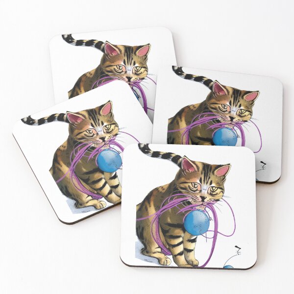 Item preview,  Cat Playing With A Ball Of St classic designed and sold by SociableAnimals.