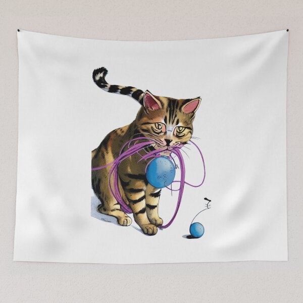 Item preview,  Cat Playing With A Ball Of St classic designed and sold by SociableAnimals.
