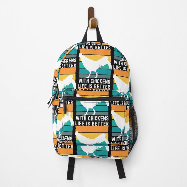 Item preview, Life Is Better With Chickens Retro Square Sunset For Dark Colors Design designed and sold by designsmostfowl.