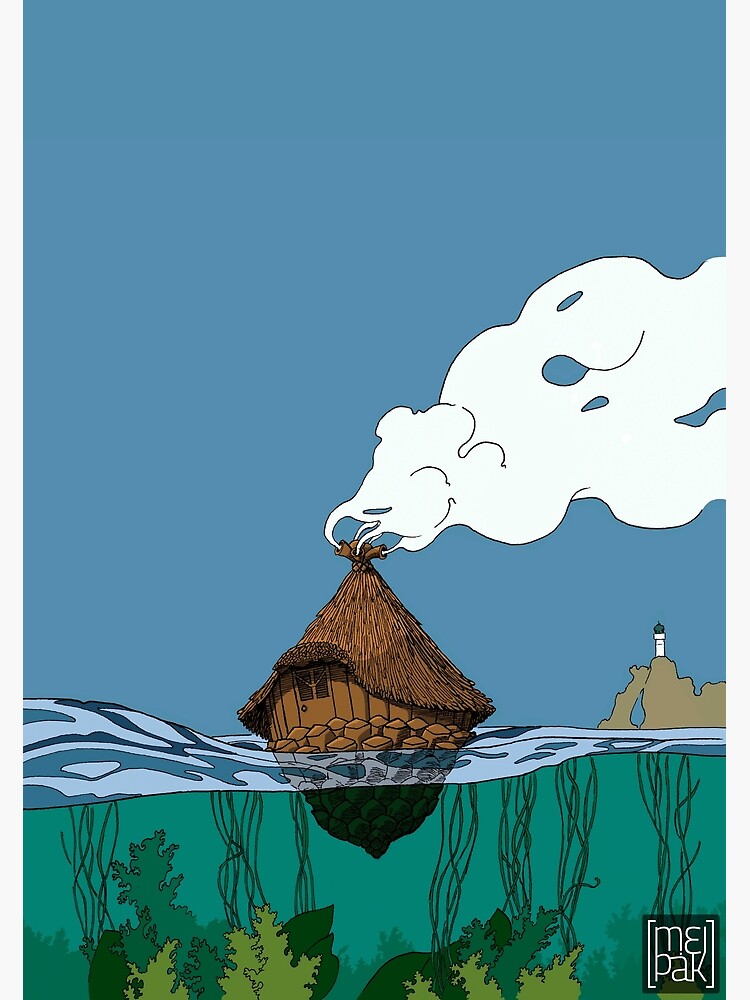 Disover Floating pinecone hut Premium Matte Vertical Poster