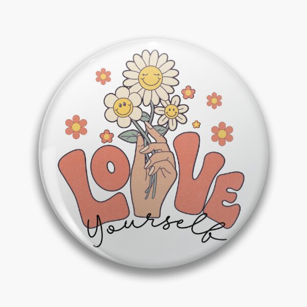 Artikelvorschau, Retro Liebe dich selbst glückliche Blumen entworfen und verkauft von HappyLifeCreate.
