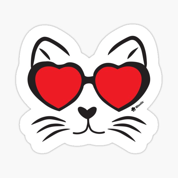 Item preview, Cat Heart Sunglasses Red designed and sold by NitostixRB.