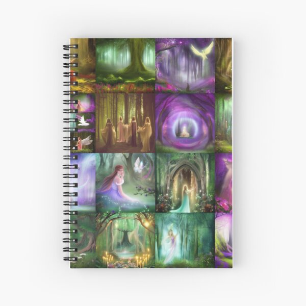 Enchantment,  ethereal setting, enchanting music, mystical being Spiral Notebook