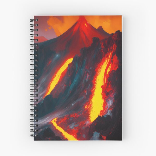 Artikelvorschau, Erupting Volcano Art Painting - Fiery Eruption Volcanic Landscape Artwork entworfen und verkauft von gabpod.