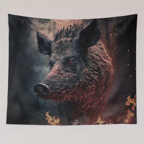 Item preview, Boar in the fire designed and sold by WallArtExclusiv.
